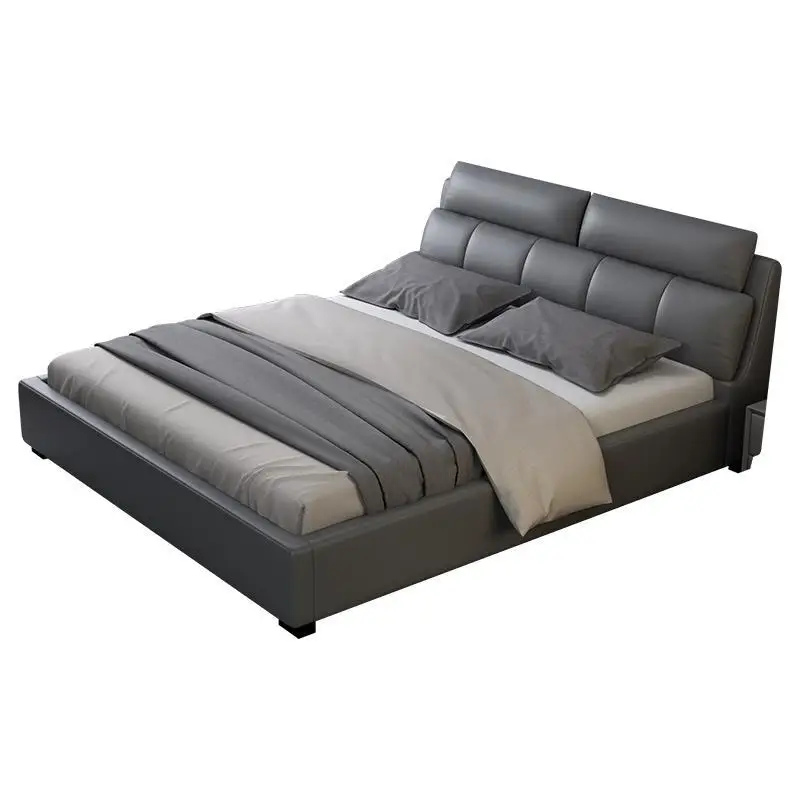 Modern Style Bedroom Furniture Multi-Function Storage King Queen Size Leather Bed CELB009