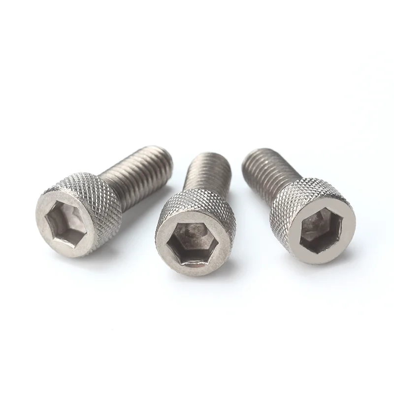 ASME/ANSI B18.3 TA2 Titanium Plain Finish Full Thread Knurled Hex Socket Cap Cheese Head Allen Bolts Screws