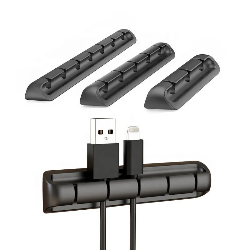 Wholesale Silicone USB Cable Clips Winder Flexible Cable Management Cable Organizer Holder For Mouse Headphone Earphone