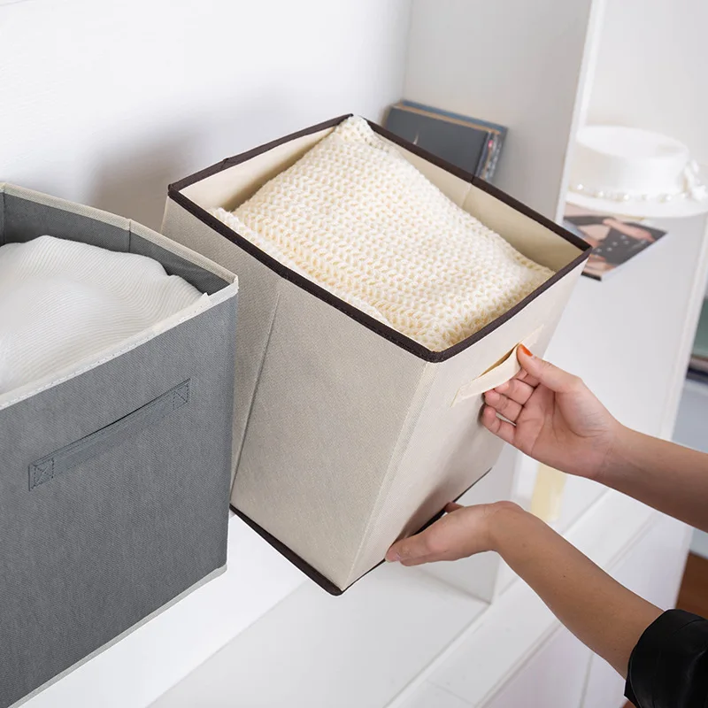 Modern Home Fabric Storage Cube Organizer Customizable Factory Design for Clothes & Sundries Square Basket Shelf