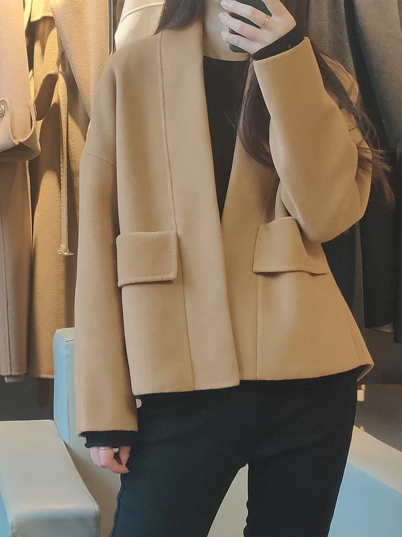 Wholesale Formal Office Wool Trench Coat Women Newest Winter Woolen Genuine Wool Coat