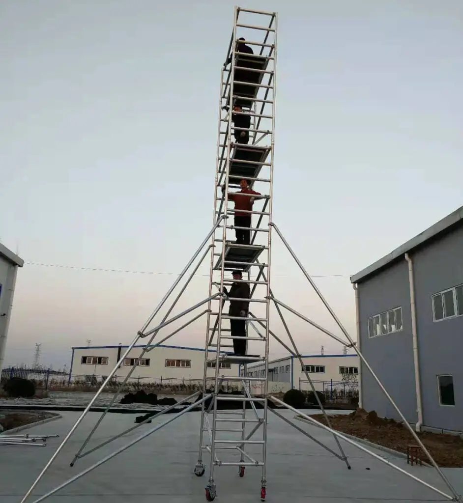 CBDMART Working Platform Ladder Scaffolding For Construction Aluminium Foldable Working aluminum Scaffold System