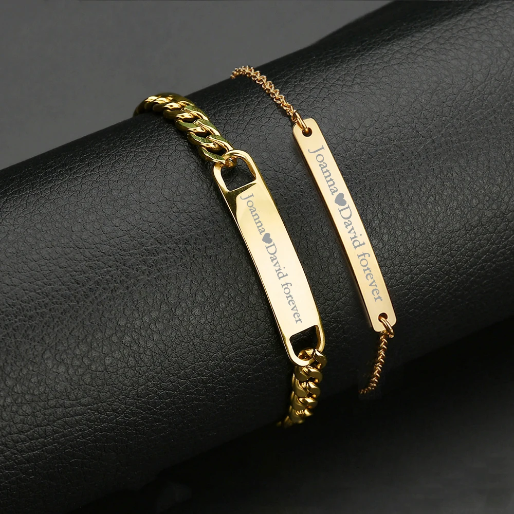 Modalen Stainless Steel His and Hers Bracelets Custom Couple Bracelets