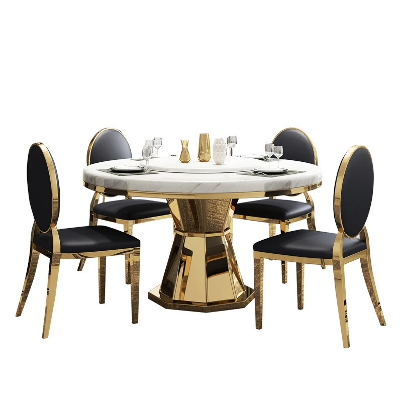 gold leg designs luxury modern round marble top dining room furniture tables set