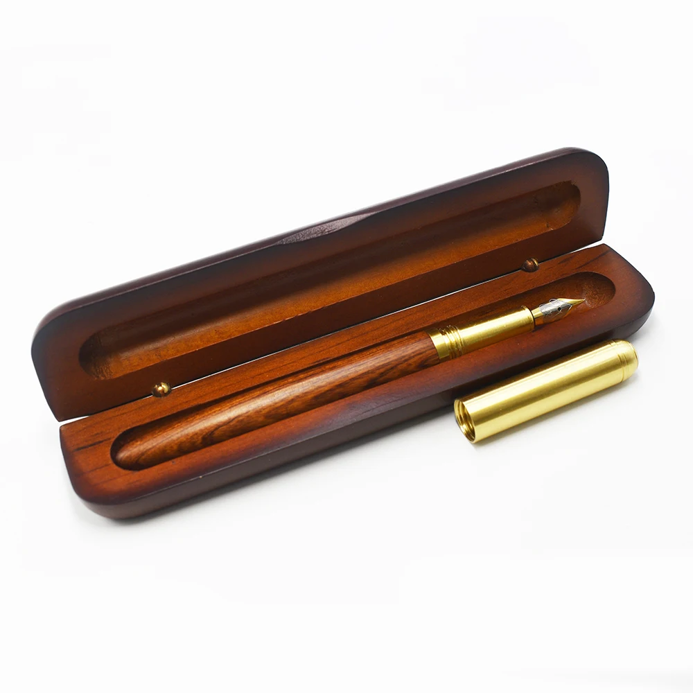 Chinese Luxury High Quality  Custom Wooden Calligraphy Fountain Pen Set Gift Box