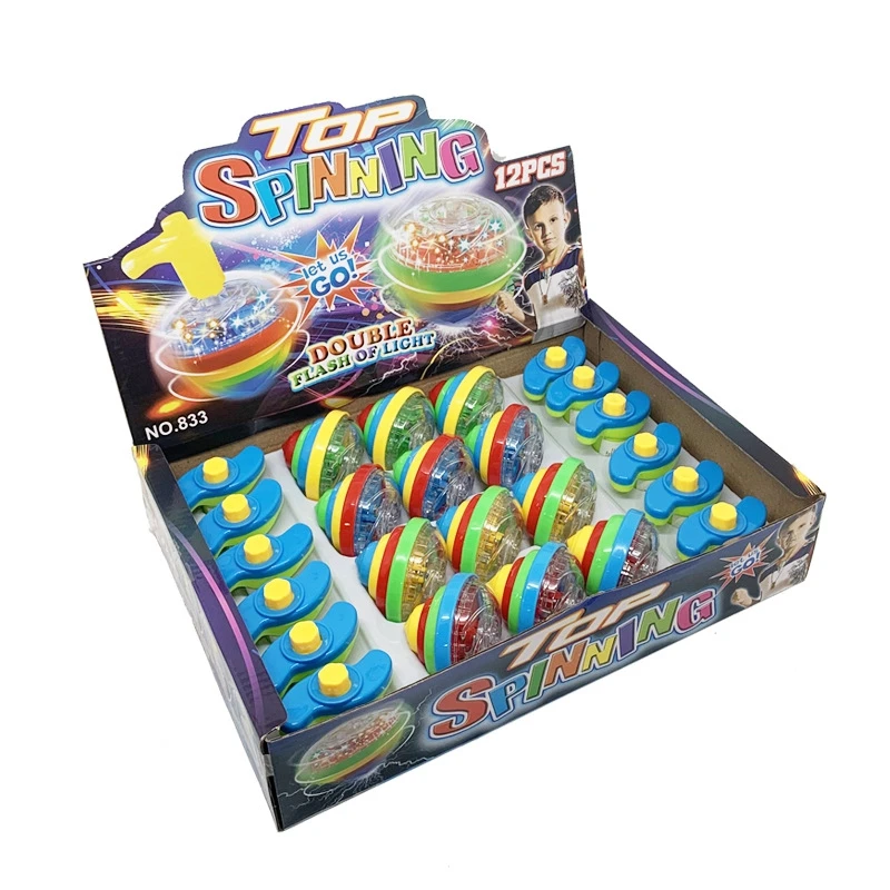 New Spinning Top Flash Luminous Spinning Tops Toy Colorful Top Ejection Toy Flashing Led Gyroscope Children Classic Toys