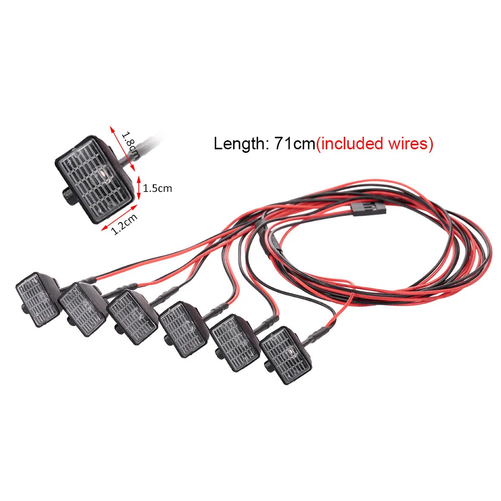 6pcs LED Light with Lampshade Decorate for Traxxas HSP Redcat Rc4wd D90 Tamiya Axial Scx10 Hpi RC Car Upgrade Parts