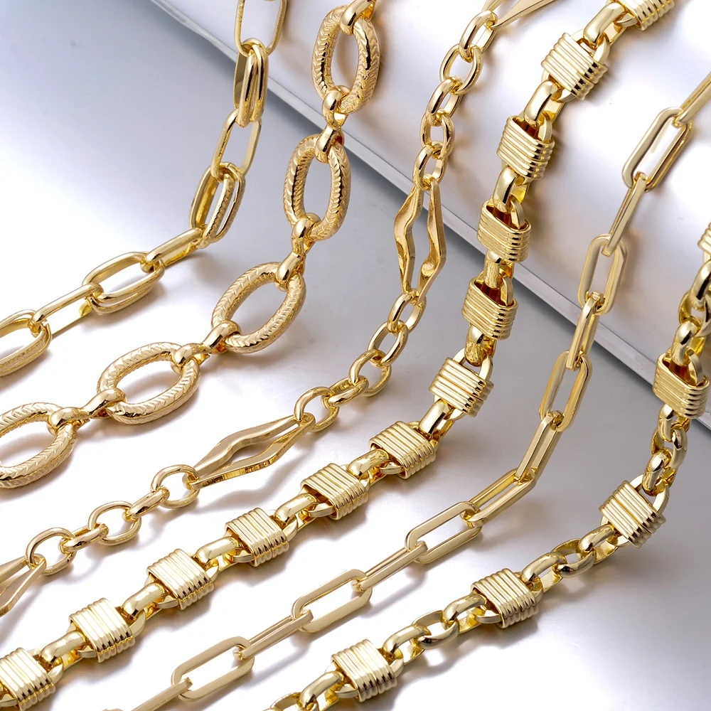 Wholesale Gauge Wire Chains 18K Gold Plated Link Chain Bulk For Women Diy Choker Necklace Bracelet Jewelry Making Accessories