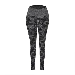 High Waist Tummy Control Yoga Pants for Women Camo Seamless Compression Leggings Fit Workout Tights