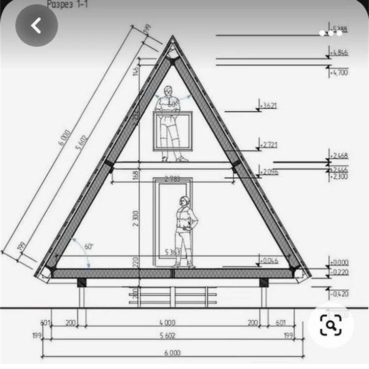 Prefabricated building quick installation light steel villa glass house price triangle roof