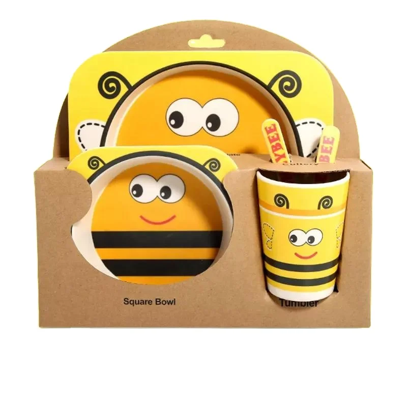 2023 aohea New Arrivals Bpa Free Eco-Friendly Newborn Food Grade Dining Tableware Bowl Spoon Baby Feeding Set