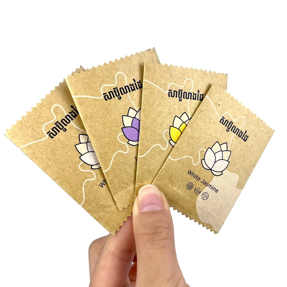 Customized Logo Printing Small Kraft Paper Mylar Bags Back Side Seal Bag Biodegradable Pouches 3.5G