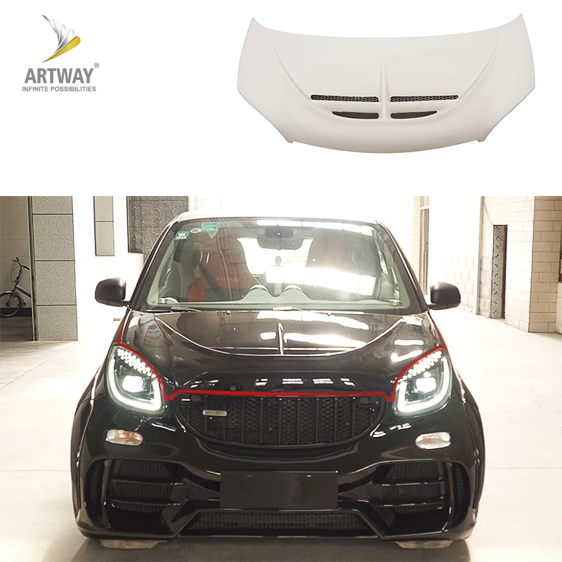 High quality JEdi style hood auto machine cover for Benz Smart Fortwo W453 2015-2019 bonnet