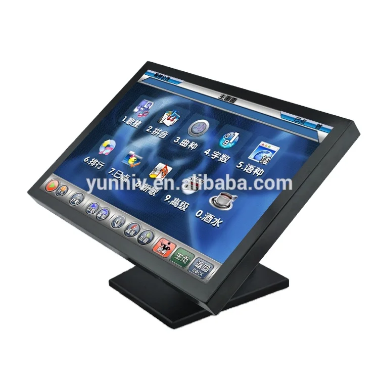 Factory price 15 inch Embedded open frame Touch Screen All-in-One PC Desktop fanless Dual Core Computer industrial monitor