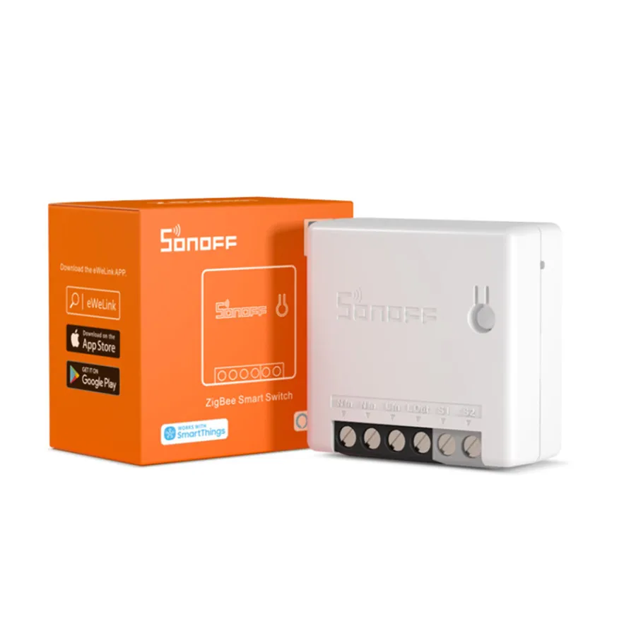 Двухсторонний умный мини-переключатель SONOFF Zigbee с дистанционным управлением через Alexa/Google Home/SmartThings/eWeLink
