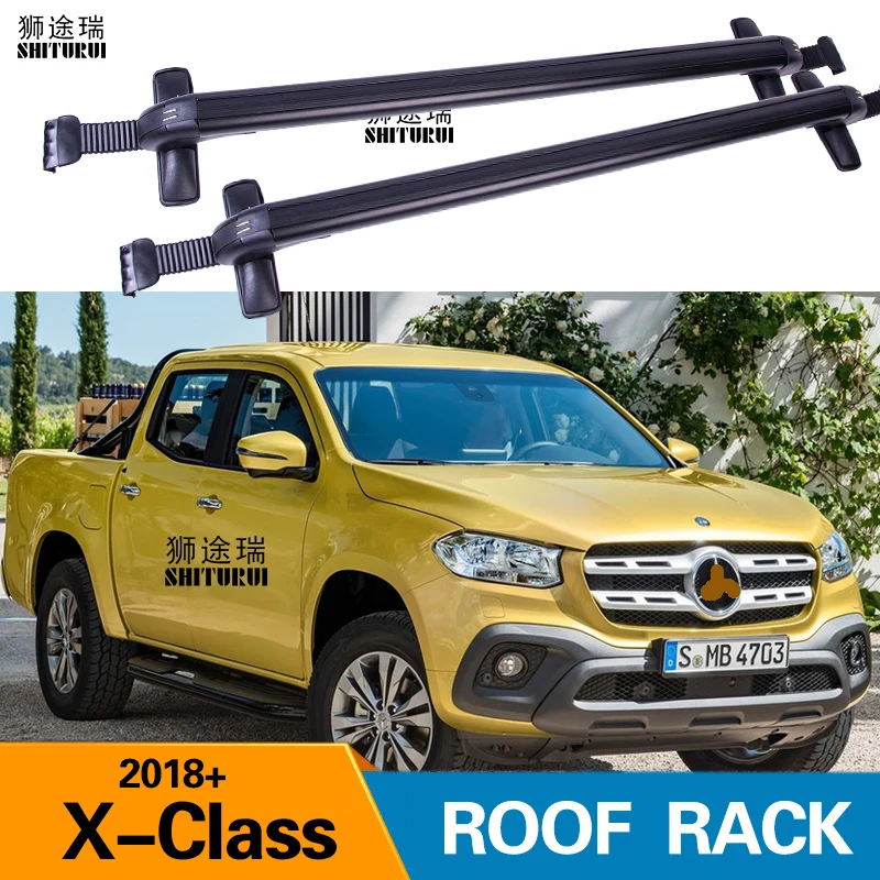 
2Pcs Roof bars For Mercedes-Benz X-Class, Doubl Cab Without railing Crew Aluminum Alloy Side Bars Cross Rails Roof Rack Luggage 