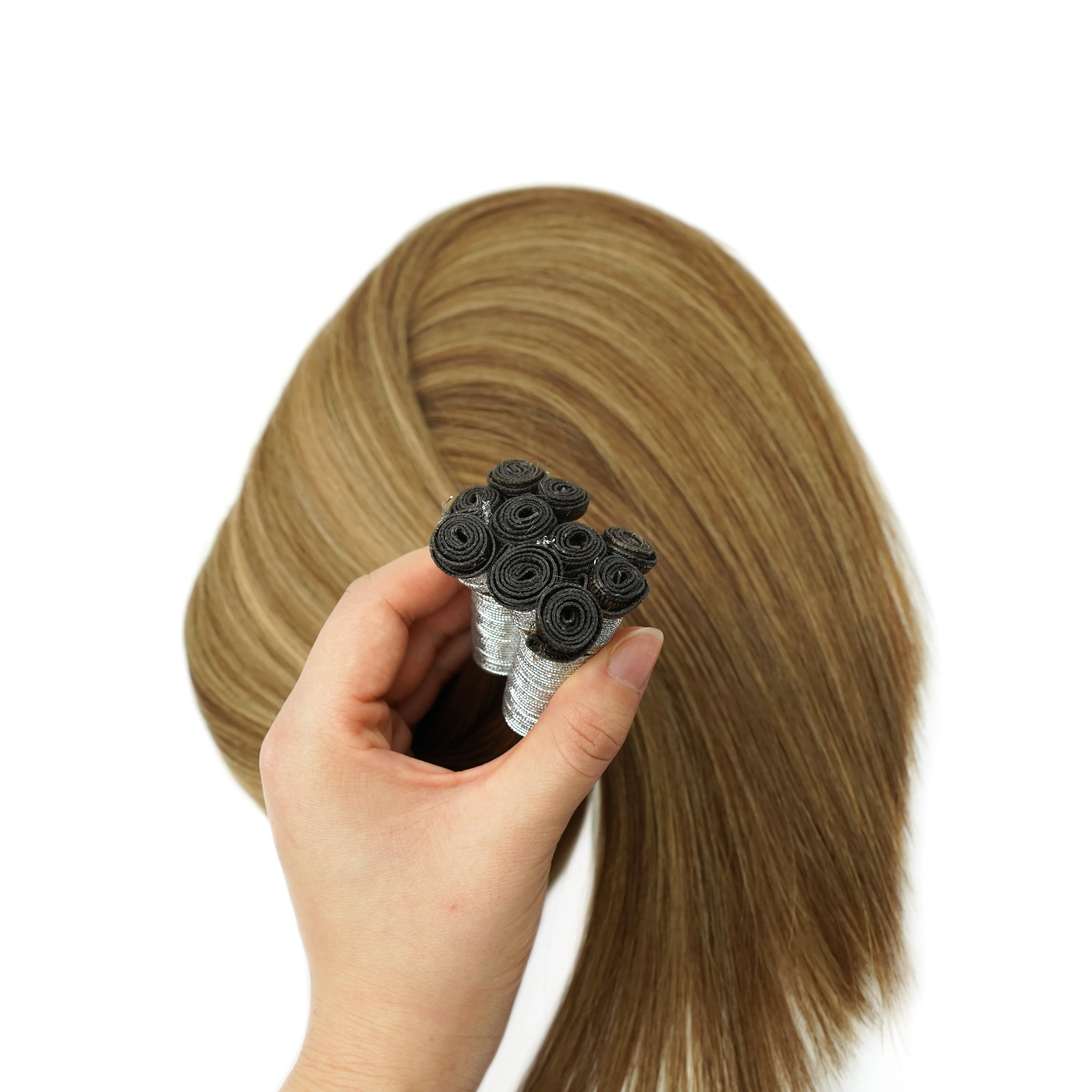 Factory wholesale price Hair 100% Remy Virgin Russian  Genius weft hair extension 12a grade Slavic hair stock hand tied weft 2.0