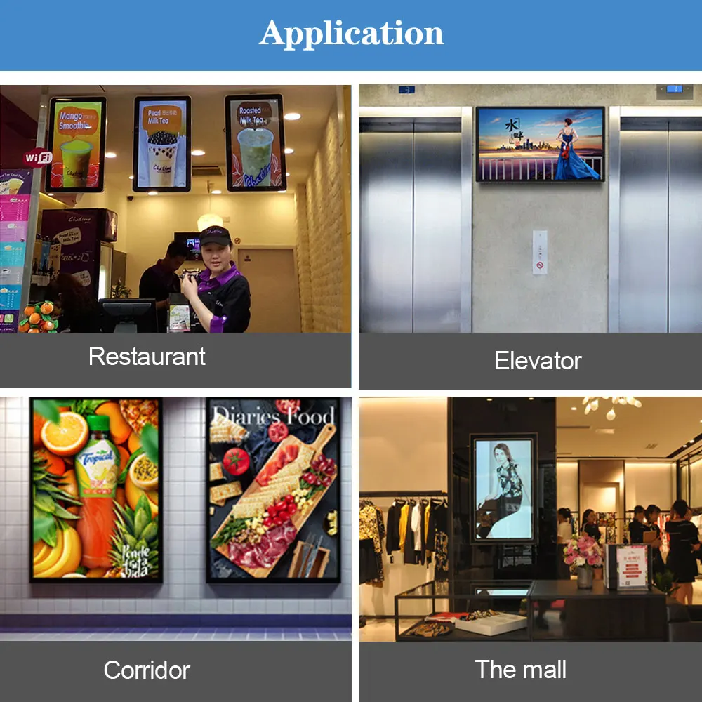 43 inch Factory Supply Wall Mounted LCD Advertising Screen with USB Android OS advertising video player full HD