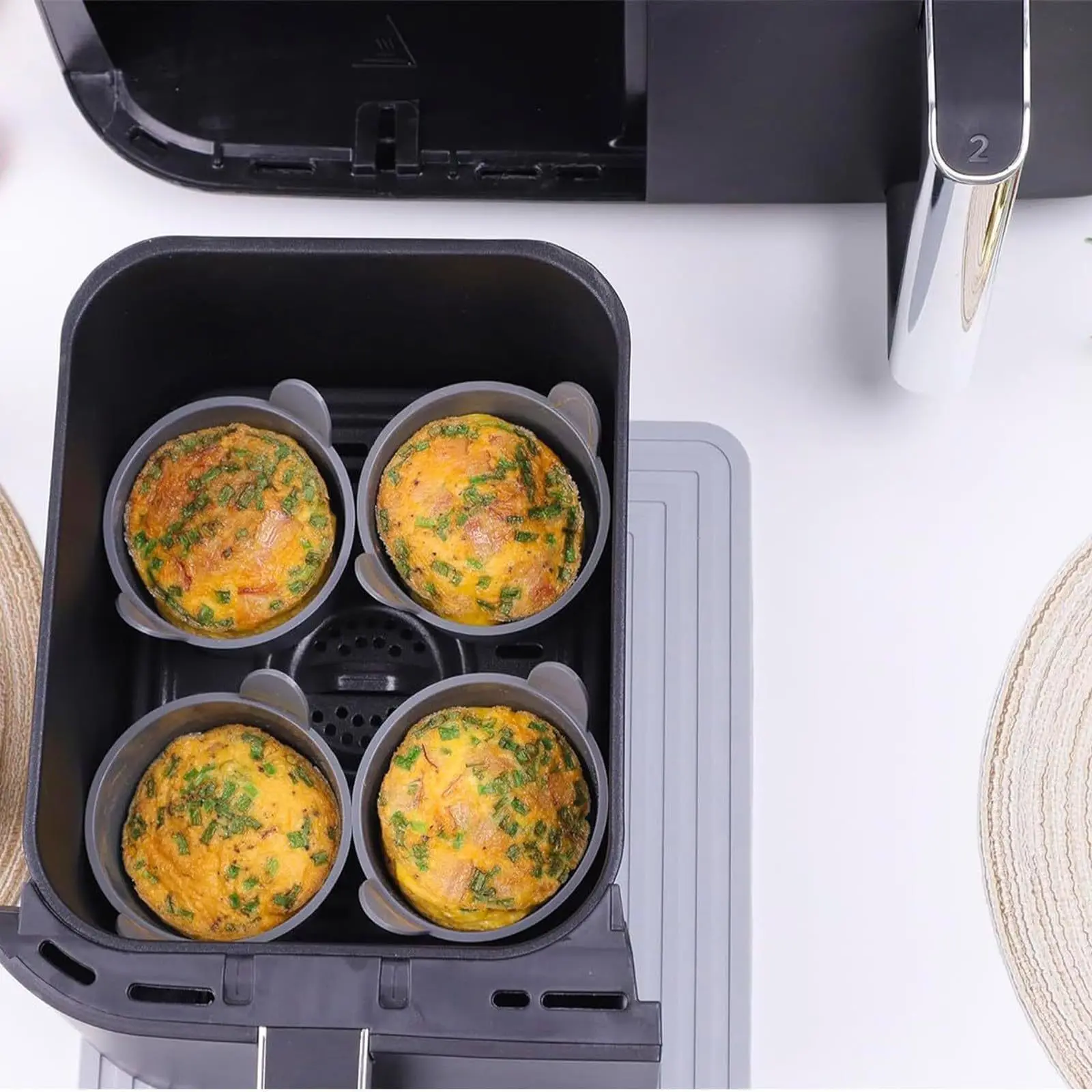 Food Grade Heat Resistance Multi-function Air Fryer Egg Poacher Boiled Egg Mold Air Fryer Silicone Baking Cup