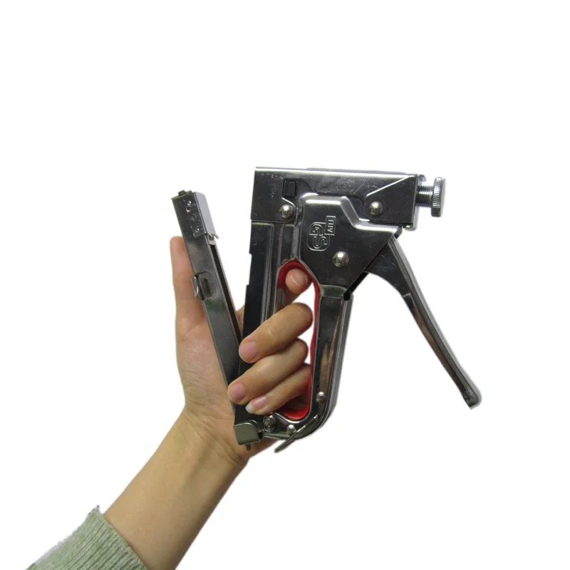 All Metal Chromed Stapler Gun Manual 3 in 1 Heavy Duty Staple Gun Tacker For 4mm-14mm Staple With Shock Absorbers