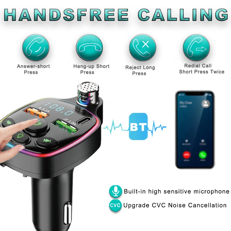 Q11 Bluetooth FM Transmitter Handsfree Car Radio Modulator MP3 Player USB Super Quick Car Charge Adapter for Car MP3 Player