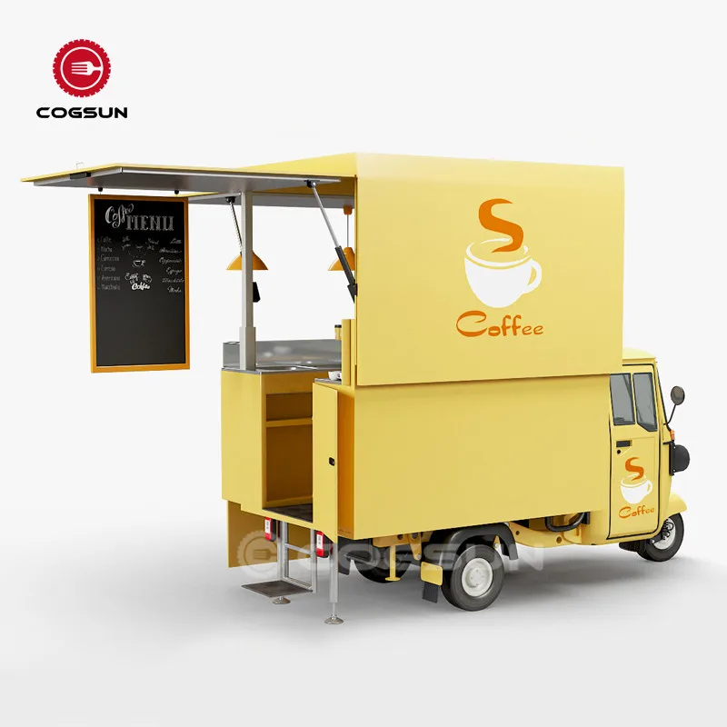Electric Custom Color Size and Logo Customization Mobile Food Coffee Trucks for Sale Hot dog Food Cart Tricycle
