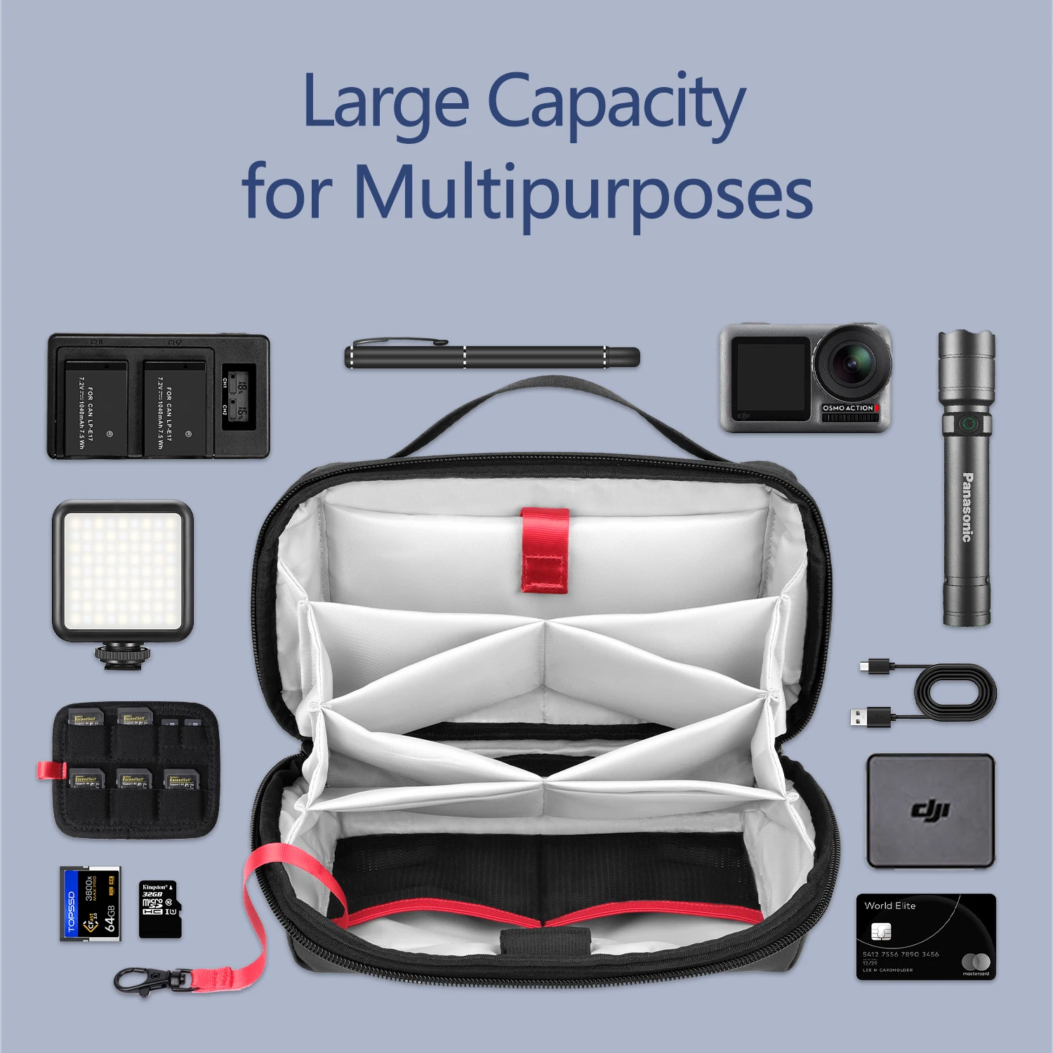 Custom New Electronic Accessories Cable Organizer Bag Portable Digital Gadgets Travel Storage Case Bag