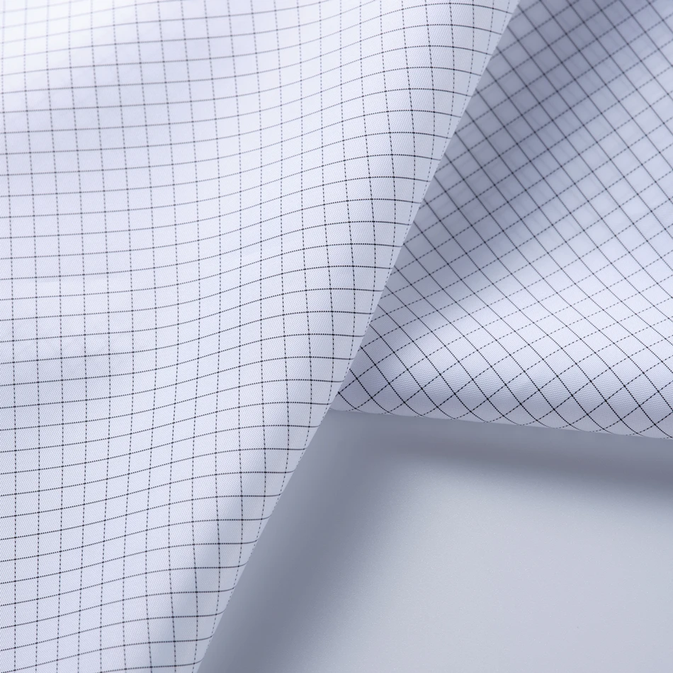 Polyester Fabric Dust Free Room Factory Ultra-Clean Bleach Plaid Hospital Anti-Static Fabric ESD fabric 5mm grid
