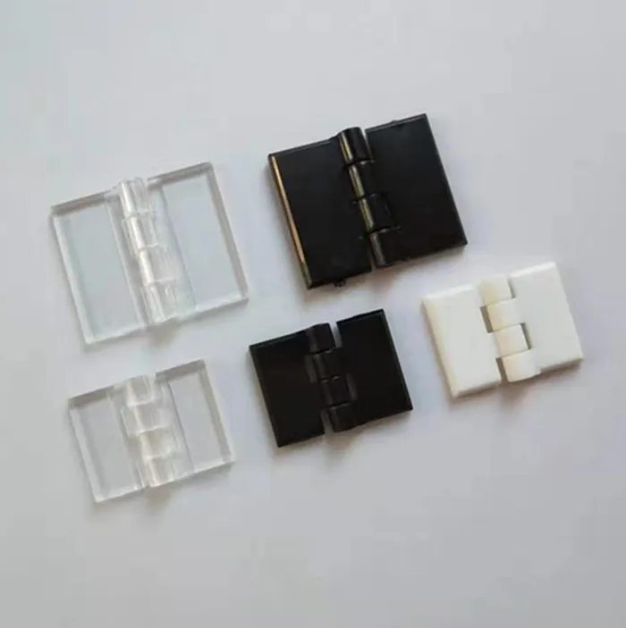 
32x38mm 25x34mm Yiwu clear small acrylic hinges strong plastic cabinet door hinges 