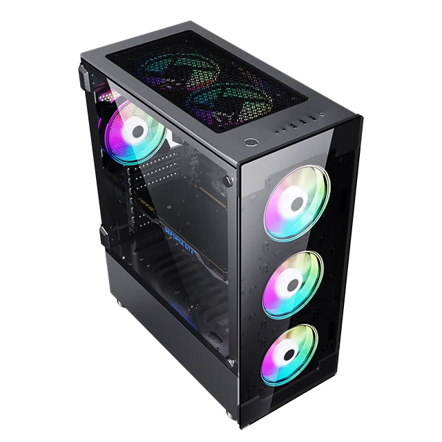 ATX Tempered Glass Front Panel Side Glass Good Airflow PC Gamer Computer Case