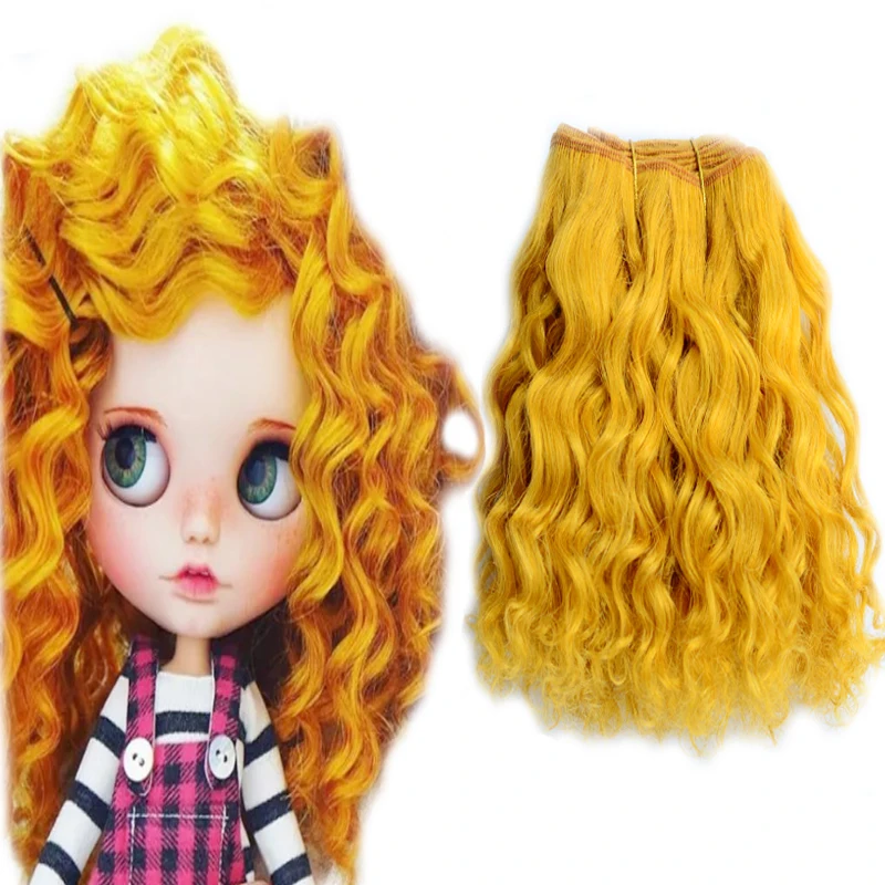 20cm*500cm Single Drawn New Arrival Monofilament Doll Hair Nylon Goat Weft Hair Doll Single Drawn Weft Natural Goat Wig for Doll