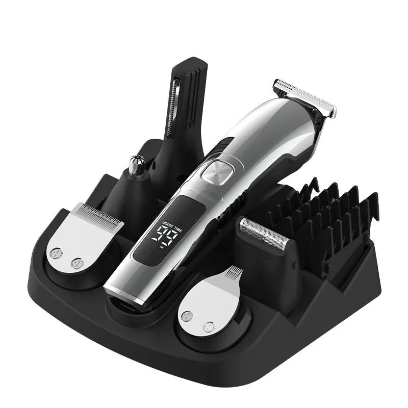 Multi functional rechargeable beard grooming hair trimmer kit professional 6 in 1 electric hair clippers set for men with box