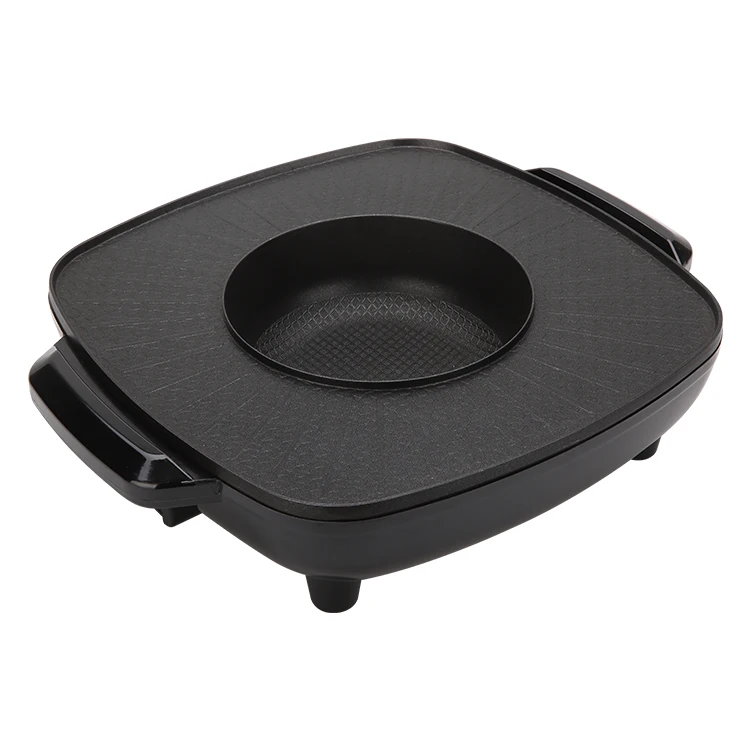 Multifunction household safety 1800w aluminium korean hot pot grill