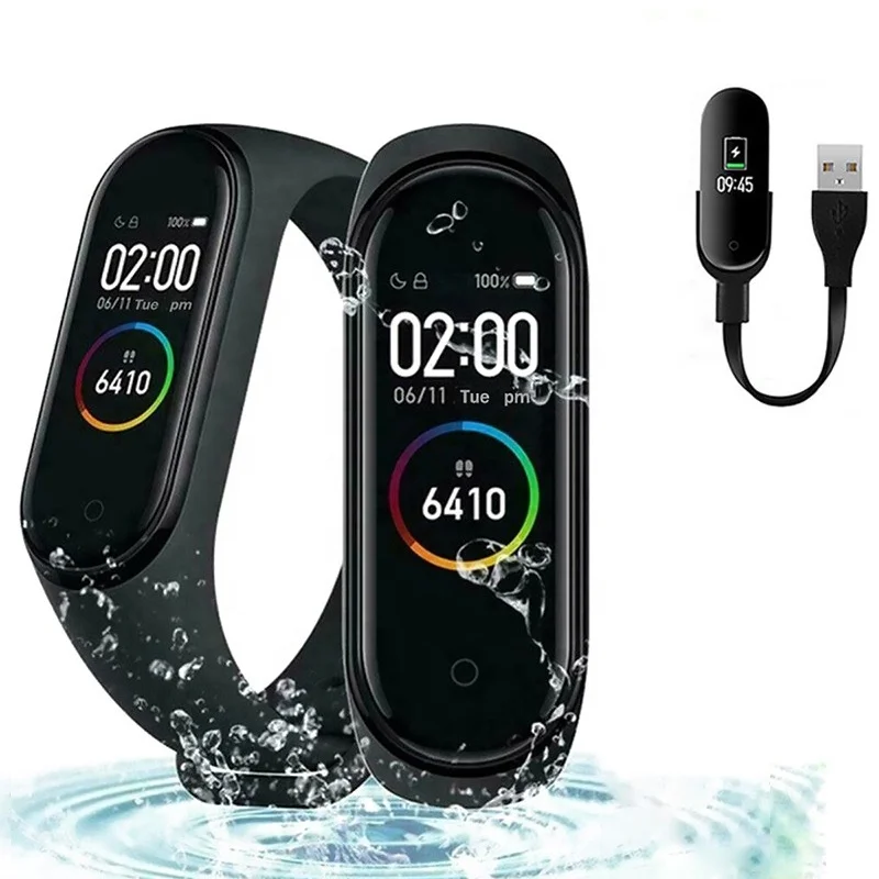 Лидер продаж смарт-браслет MiBand 4 для фитнеса с пульсометром цветной экран 135 мАч BT 5 0