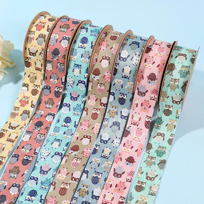 Custom DIY Korean Fruit Printing Hairpins Pet Bows Single Face Satin Cotton Polyester Nylon Grosgrain Ribbon Cartoon Gifts