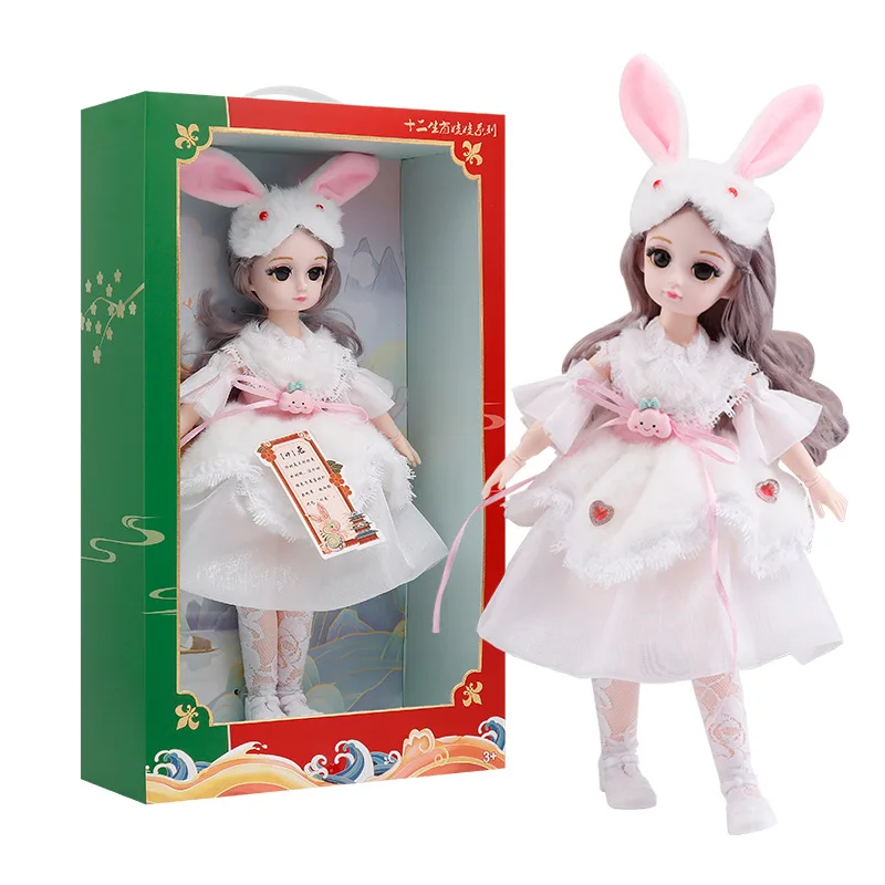 Cute 12 Inch 30cm Movable Joints BJD Doll Sweet Big Eyes Soft Hair Princess Model Girl Gift Toys