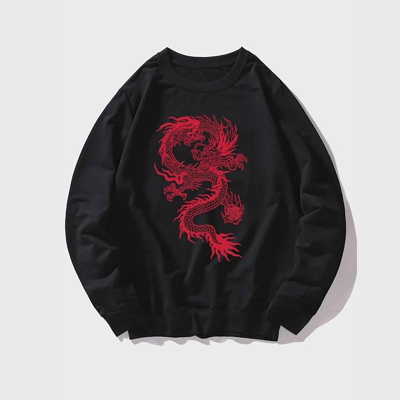 OEM New Fashion Hot Sale Chinese Dragon Graphic Sweatshirt for Men Daily Wear