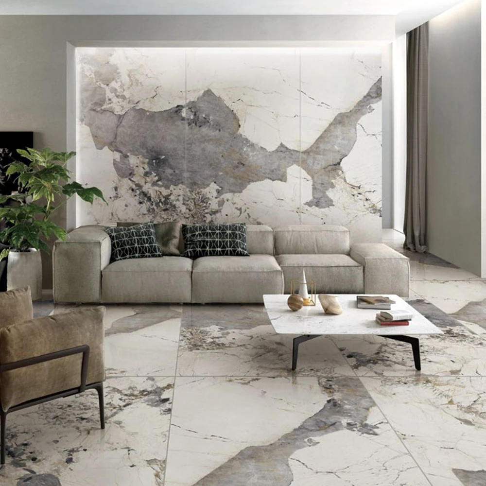 1600*3200*12mm big size sintered stone book match large format pandora sintered stone wall slab