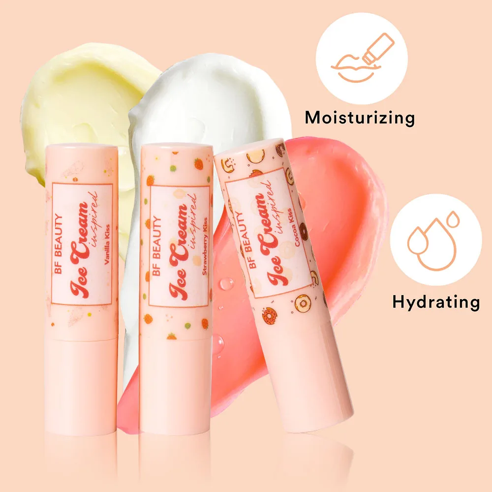 Eco Hyaluronic Acid Cupcake Gloss lipop Tomato Color Lip Balm Glass Ice Cream-inspired Lip Pop Lip Balm Set