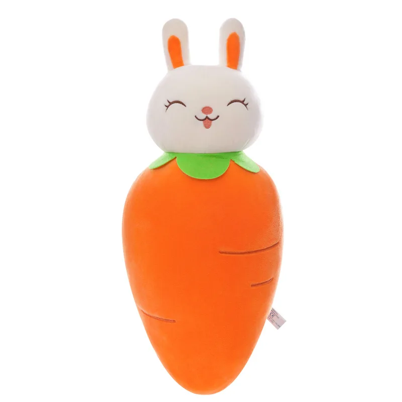 Hot sales bunny rabbit with carrot soft kawaii cute furry with long ears sleep appease baby plush toy