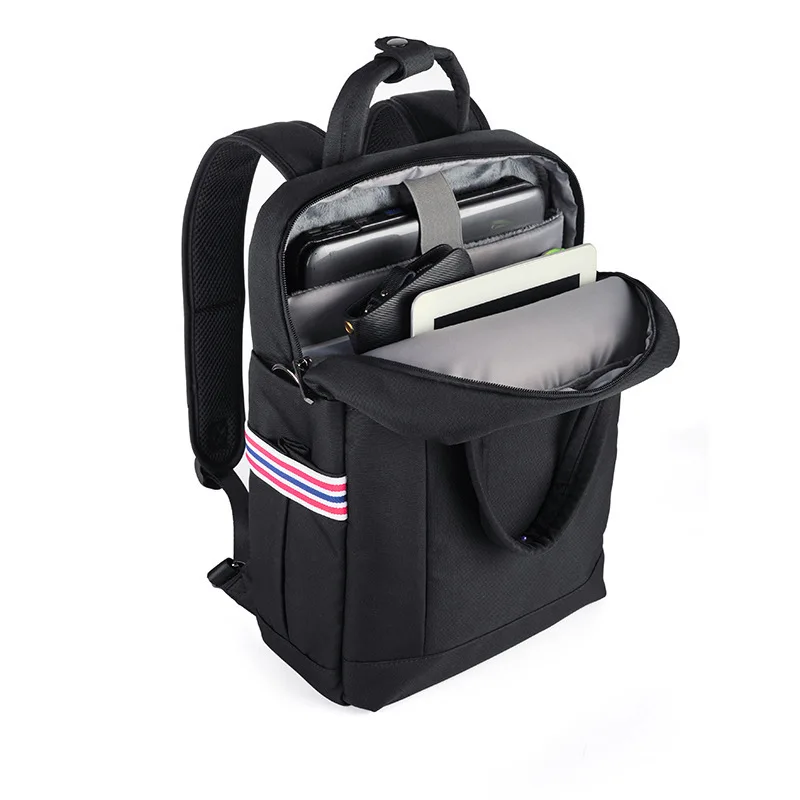 Large capacity shockproof laptop backpack custom portable trend briefcase recycled urban backpack with detachable shoulder strap