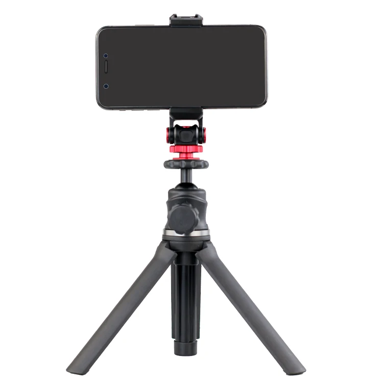 Cell Phone Tripod Mount Adapter Holder Phone Tripod Mount Cold Shoe Camera Phone Hot Shoe Holder 360 Adjustable Rubber Pad Clip