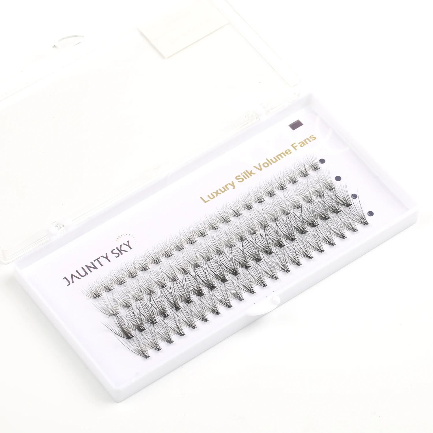 Jaunty Sky Heat Bonded Cluster Lashes Melt Flare DIY Eyelashes 10D 20D 30D 40D Hand Made Synthetic DIY Eyelash Extension Kit