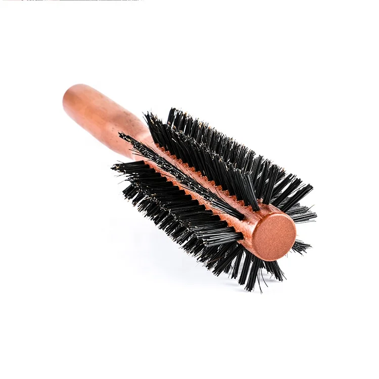 Luxe eco-friendly boar bristle hair brush soft hair brush with wooden handle good beauty salon tools private label hair brush