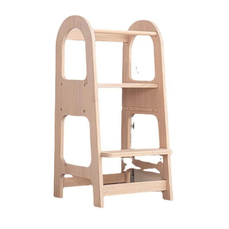 Montessori Anti-Fall Learning Tower Baby Stool Foldable Kids Platform Ottomans for Living Room & Gym with Storage Feature