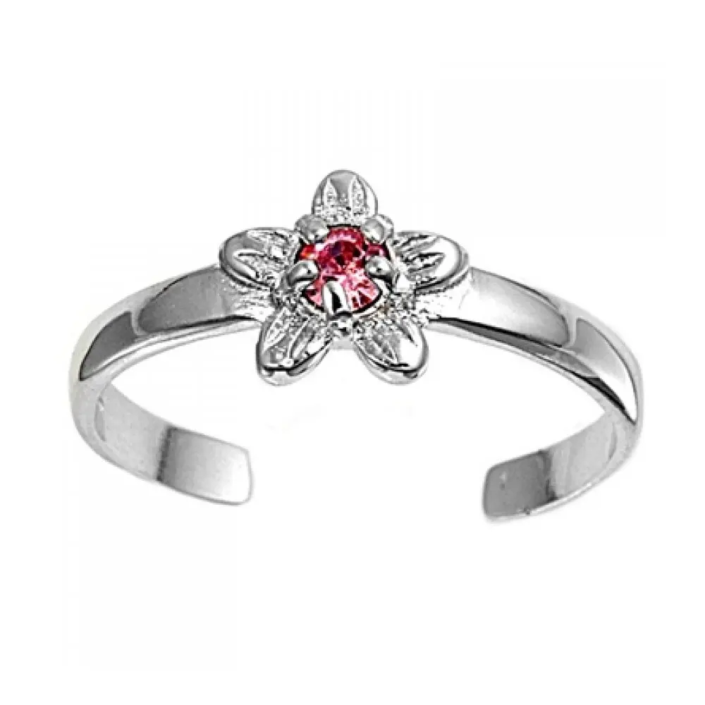 
Fashion womens sterling silver toe rings with ruby 