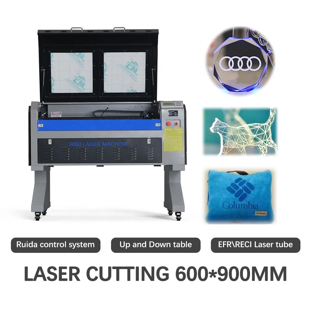 Reci Laser CO2 60W80W100W 6090 CO2 Laser Engraving Machine 1390 Laser Engraving Cutting Machine On Wood Plywood Acrylic Cutting