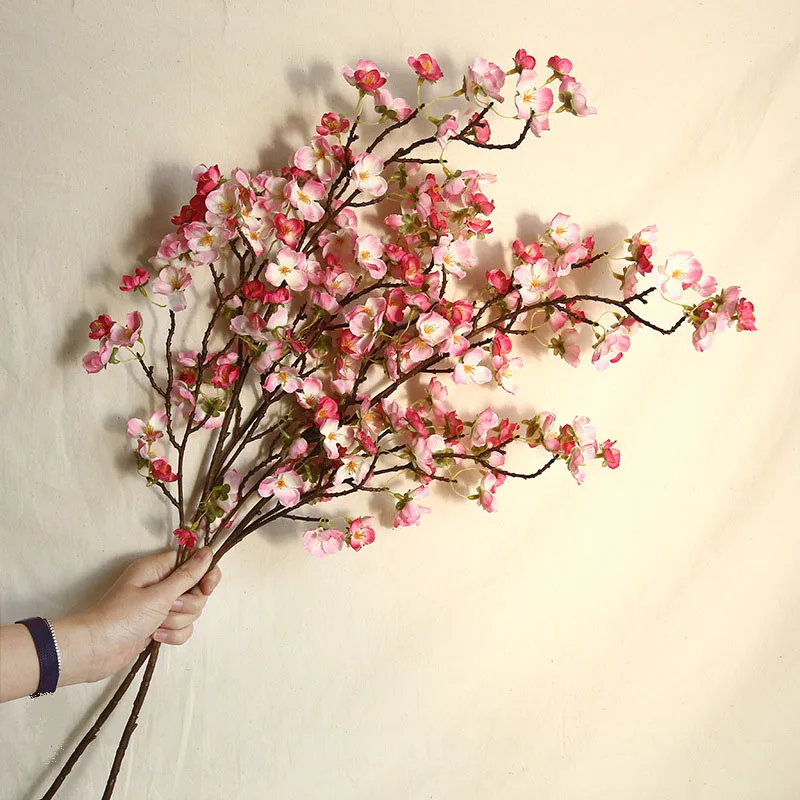 Wholesale large sakura branches false flower artificial cherry blossom For Home Wedding Decoration
