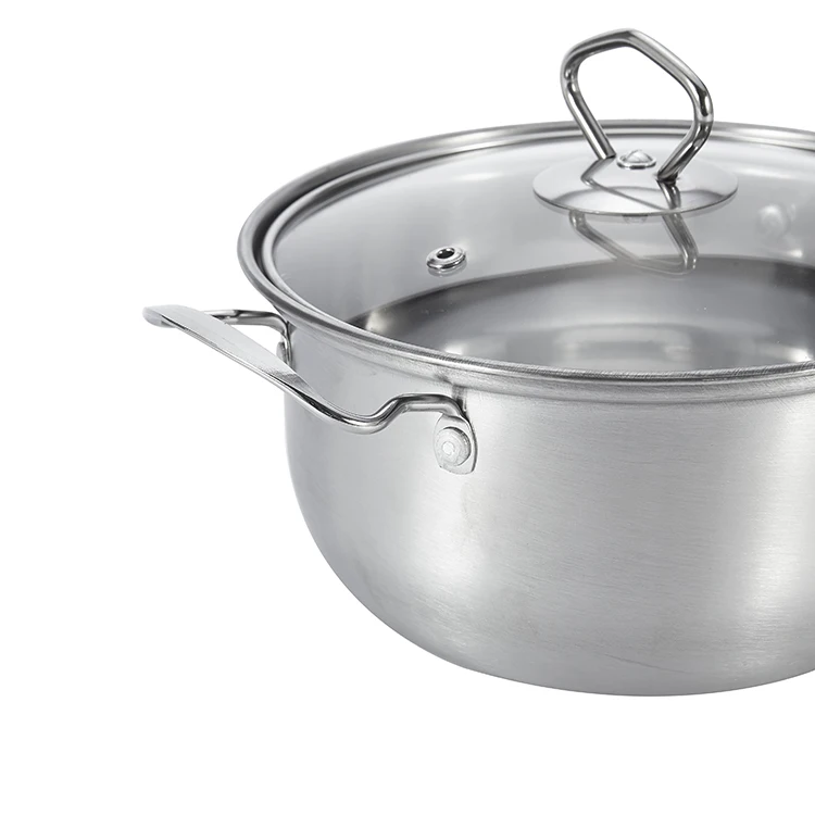  Cheap Price Dia 20cm Stainless Steel Soup Cooking Simmering Sauce Pots and Stock with Bakelite