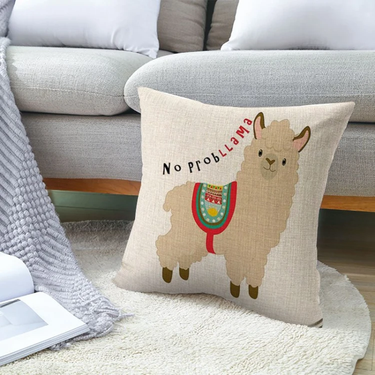 CVS BSCI Wholesale soft 45x45cm customized printing decorative outdoor linen car seat cushion pillow cover for sofa